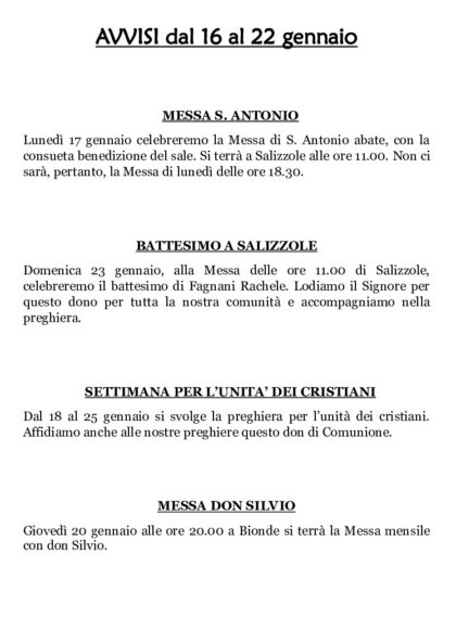 thumbnail of Avvisi 16 gennaio