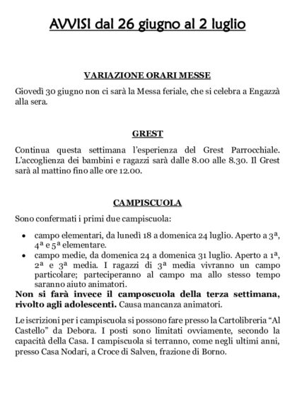 thumbnail of Avvisi 26 giugno