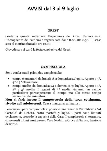 thumbnail of Avvisi 3 luglio